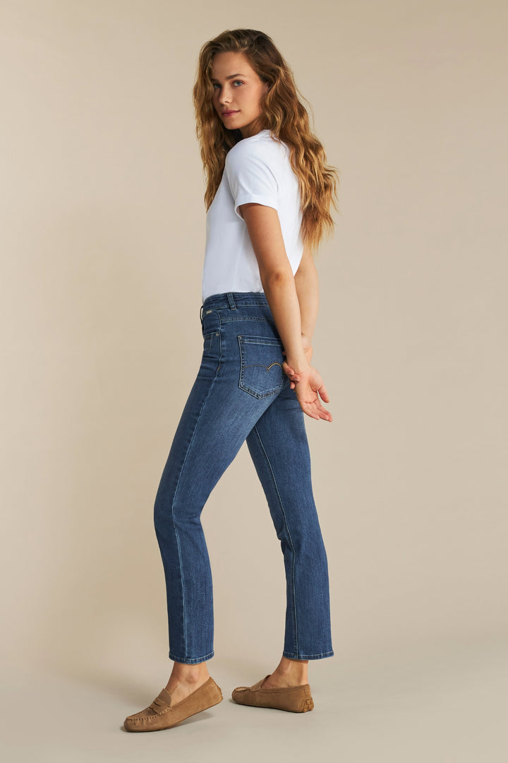 Red Button SRB3821 SS25 Kate Straight Jeans Stone Used Denim