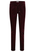 Red Button SRB4052 Tessy Aubergine Red Velvet Pull-On Trousers - Dotique