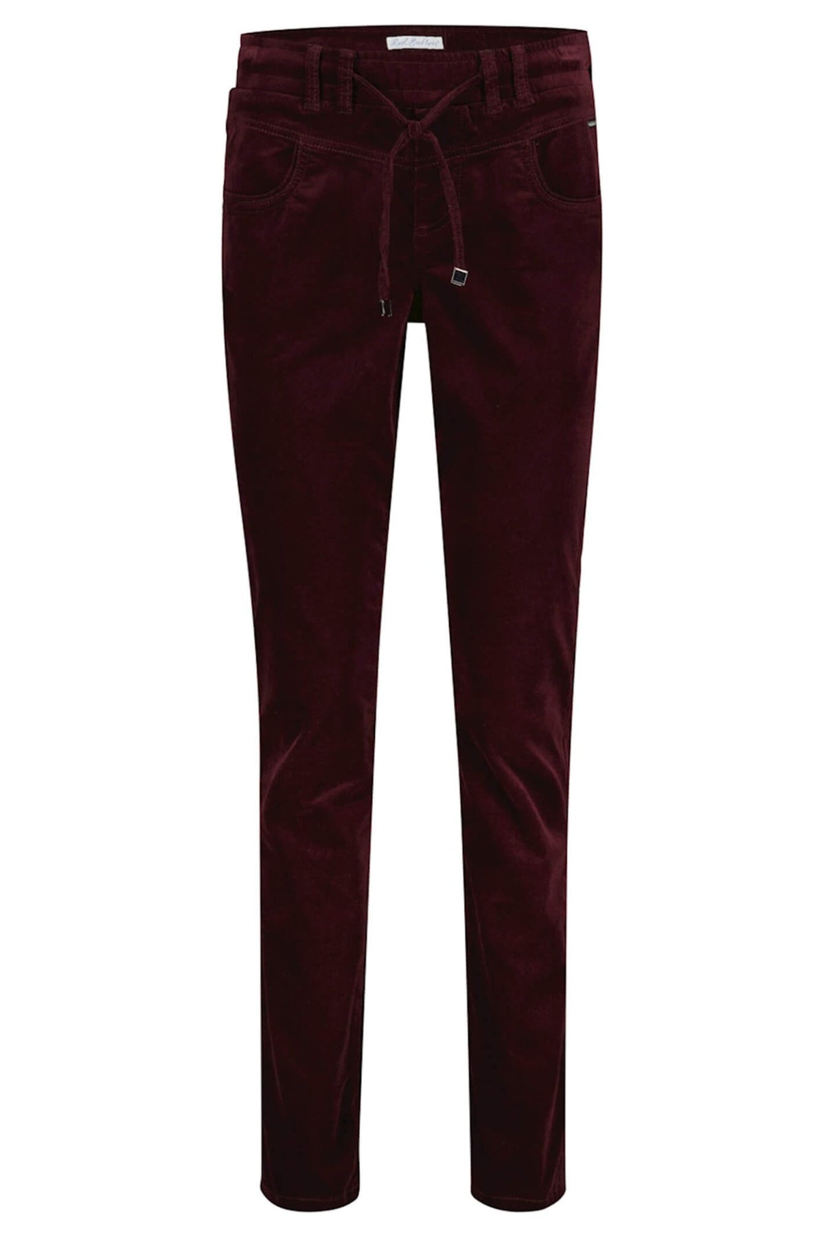 Red Button SRB4052 Tessy Aubergine Red Velvet Pull-On Trousers - Dotique