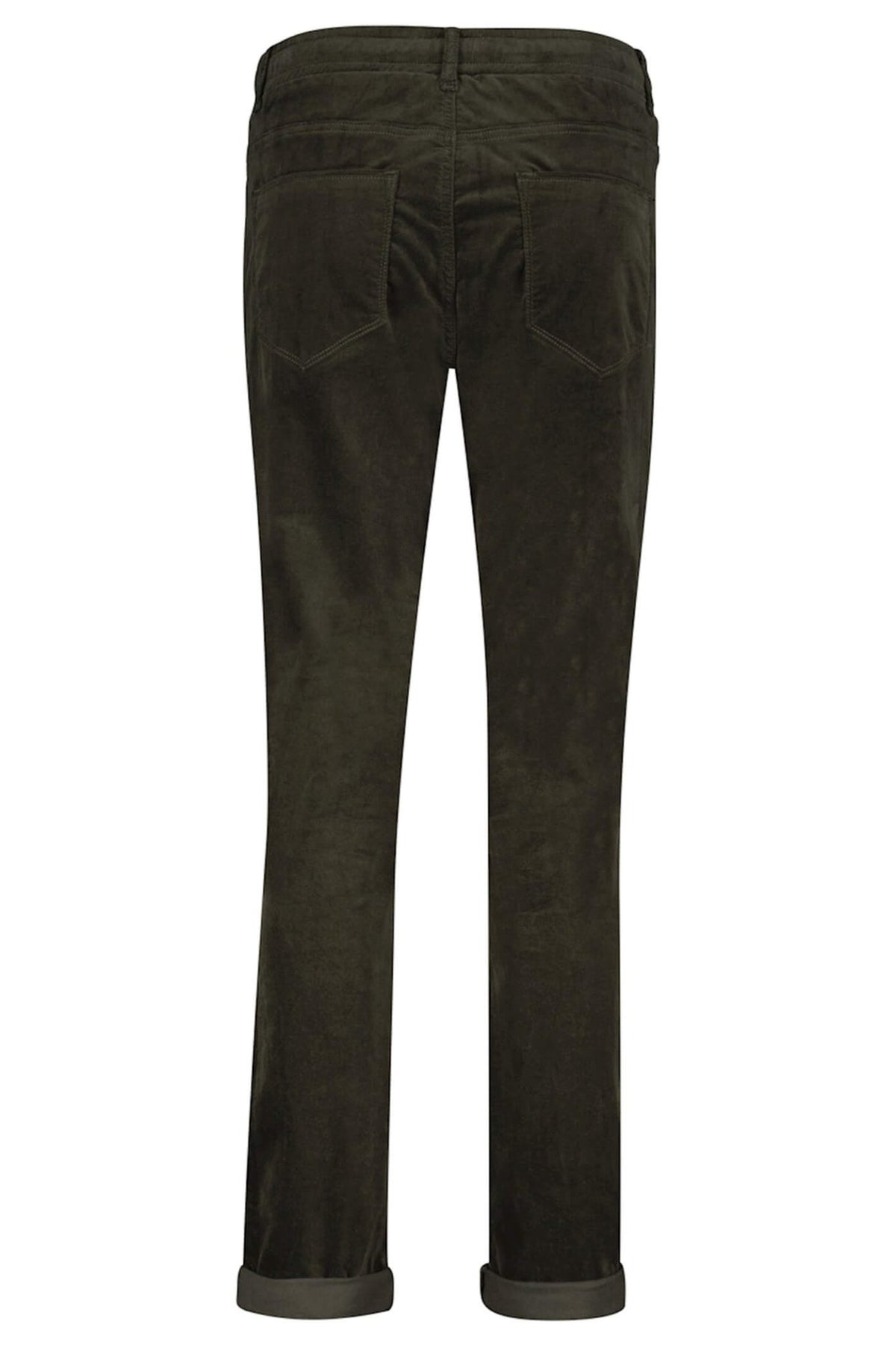 Red Button SRB4052 Tessy Dark Green Velvet Pull-On Trousers - Dotique