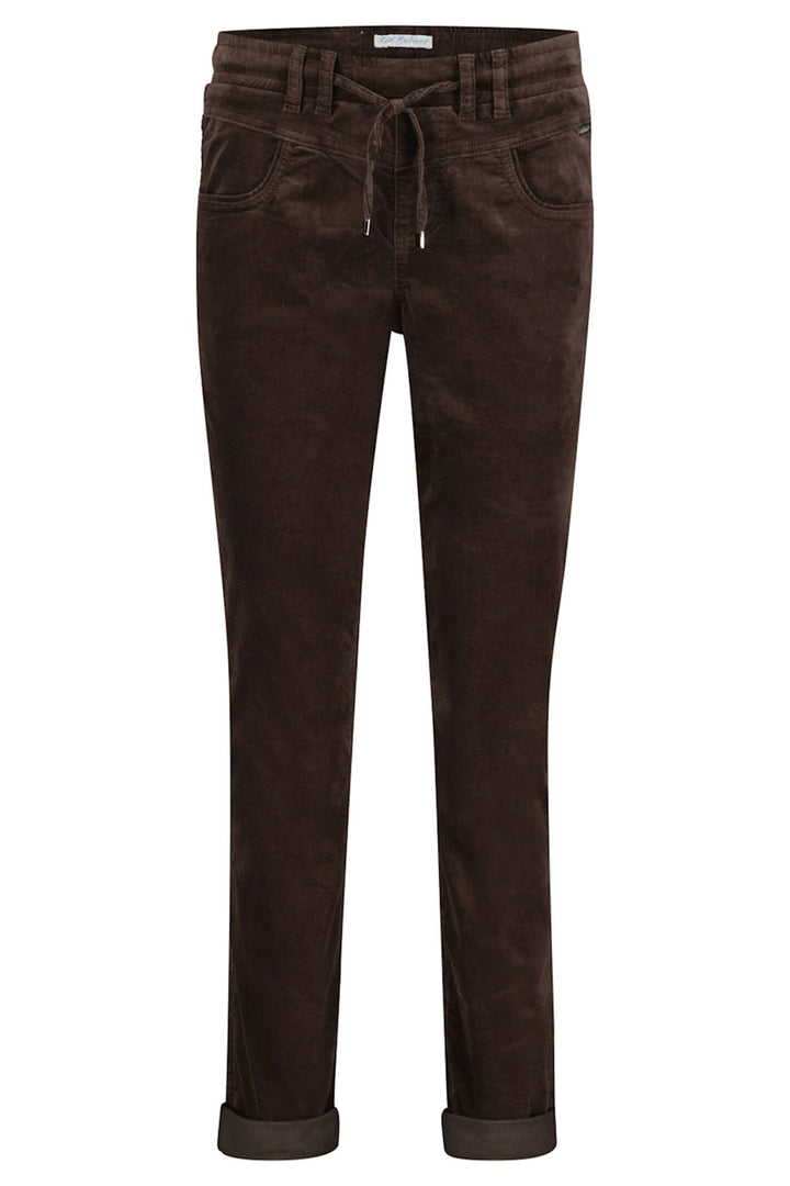 Red Button SRB4052 Tessy Espresso Brown Velvet Pull-On Trousers - Dotique