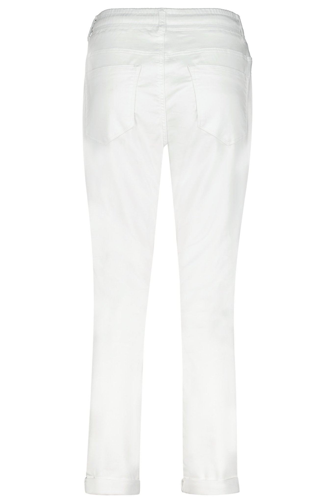 Red Button SRB4154 Tessy White Cropped Jogger Trousers by Red Button shown from back, Shop Red Button at Dotique