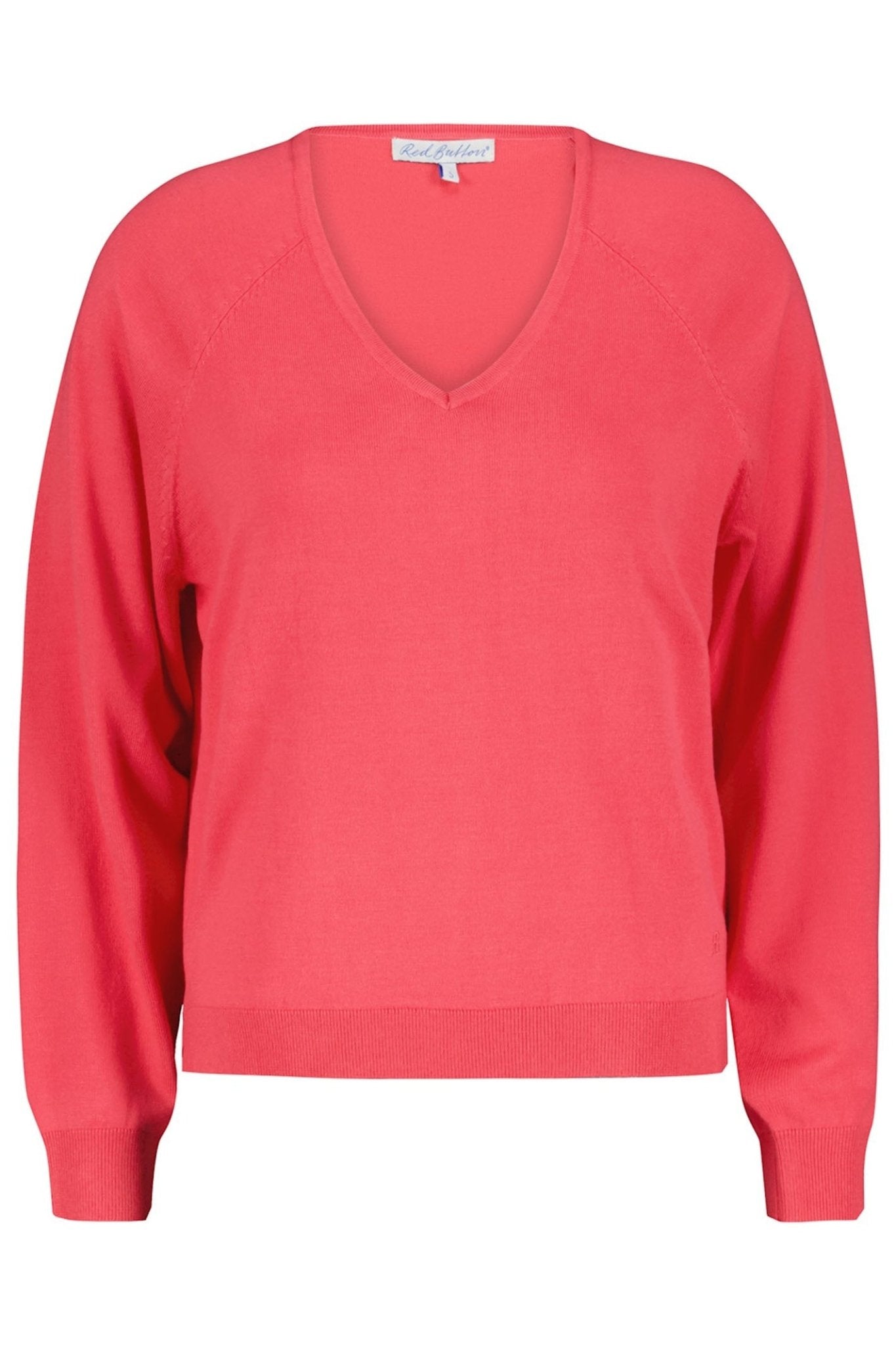 Red Button SRB4223 Fay Coral Fine Knit V Neck Jumper - Dotique