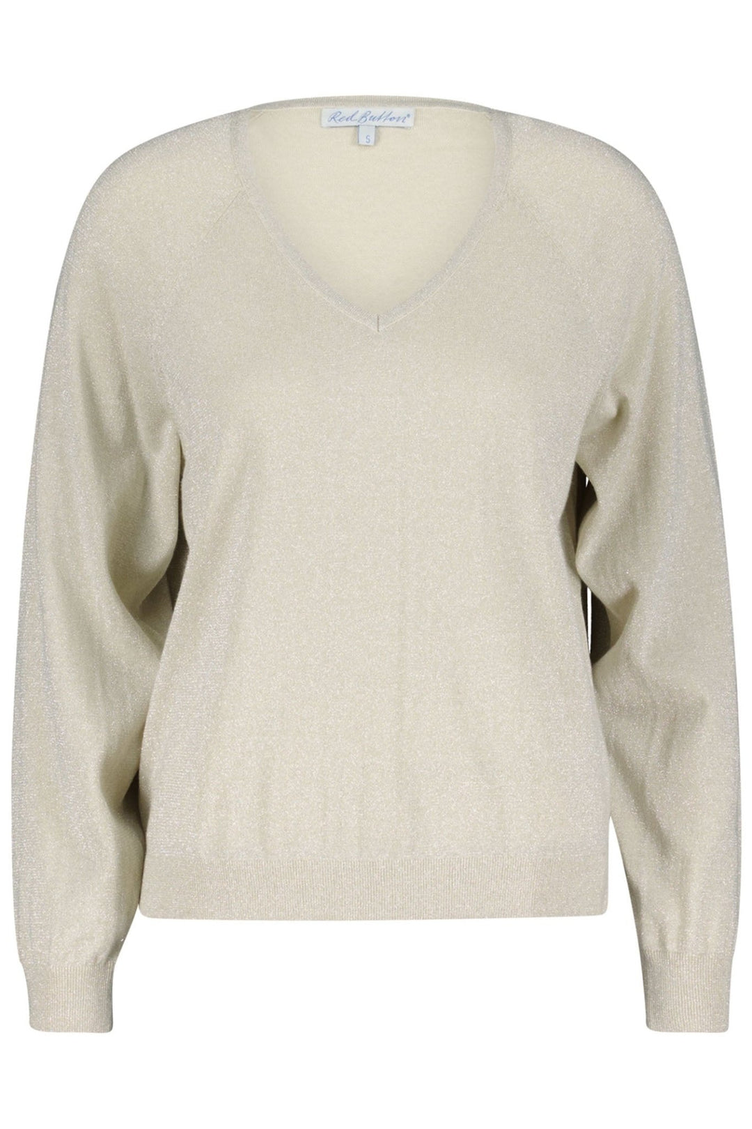 Red Button SRB4223A Fay Kit Silver Lurex Fine Knit V Neck Jumper - Dotique