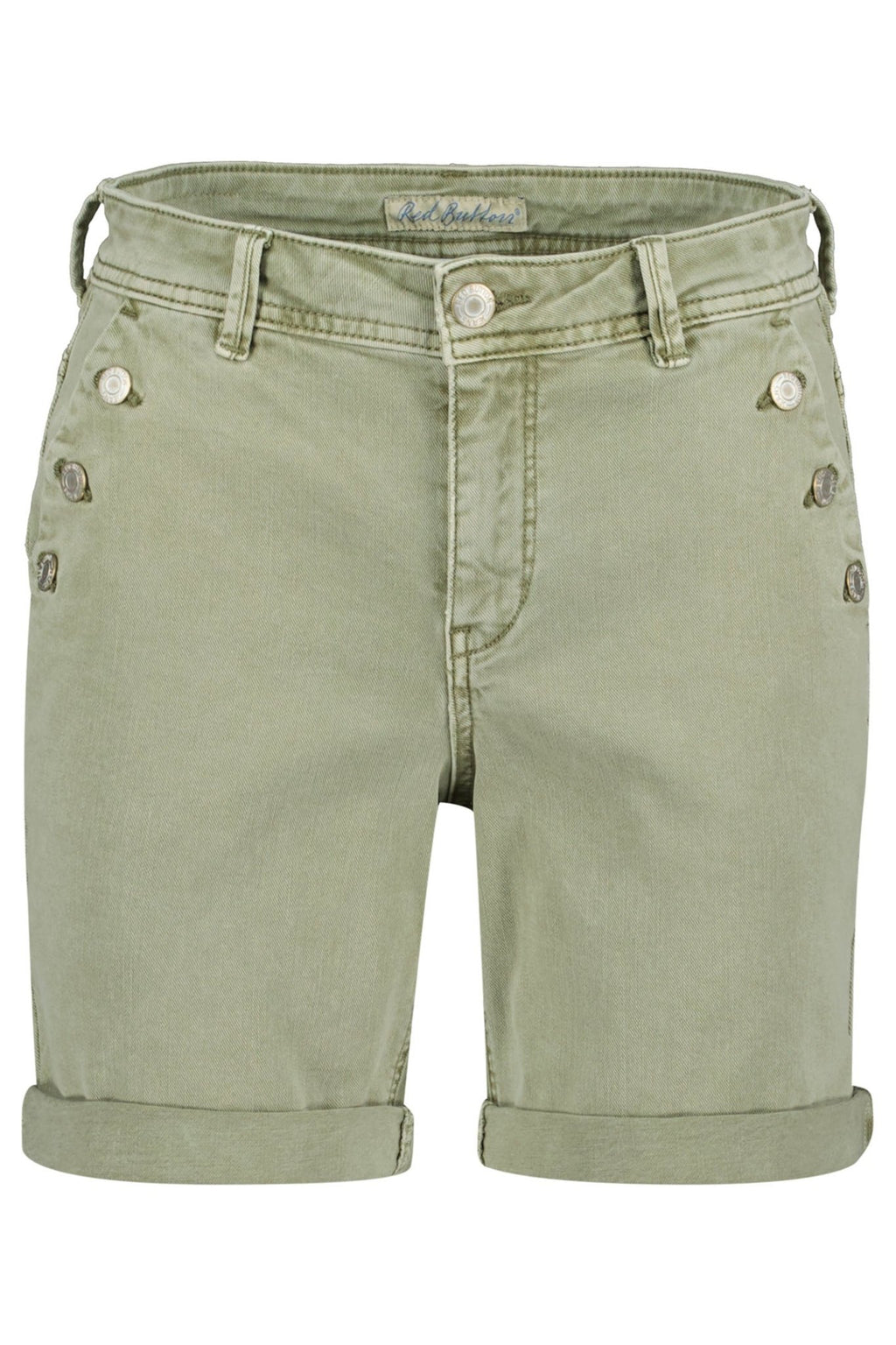 Red Button SRB4229 Bibette Tea Green Denim Shorts - Dotique