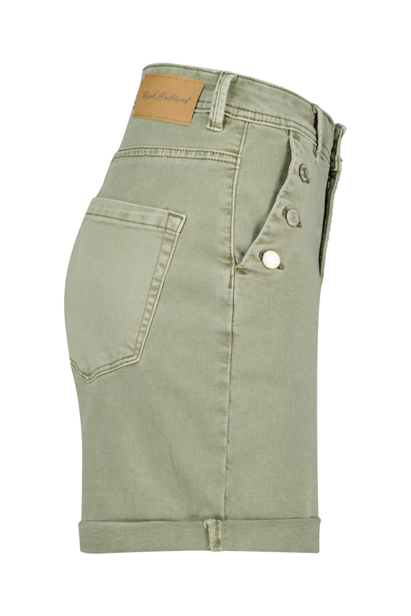Red Button SRB4229 Bibette Tea Green Denim Shorts - Dotique