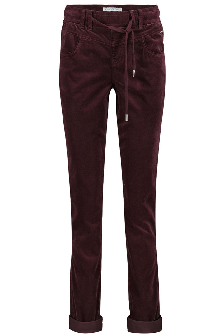 Red Button SRB4322 Tessy Velvet Trousers Burgundy - Dotique