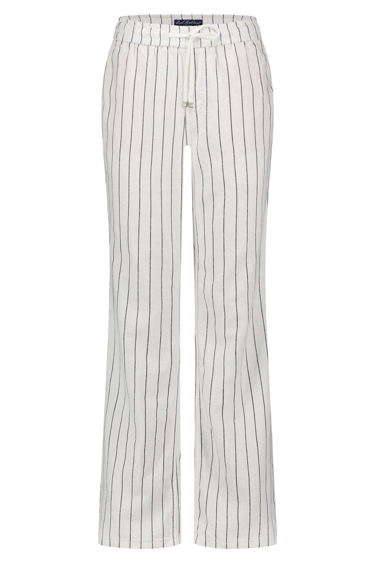 Red Button SRB4441A Colette Cotton Linen Stripe Trouser 79 cm Navy - Dotique