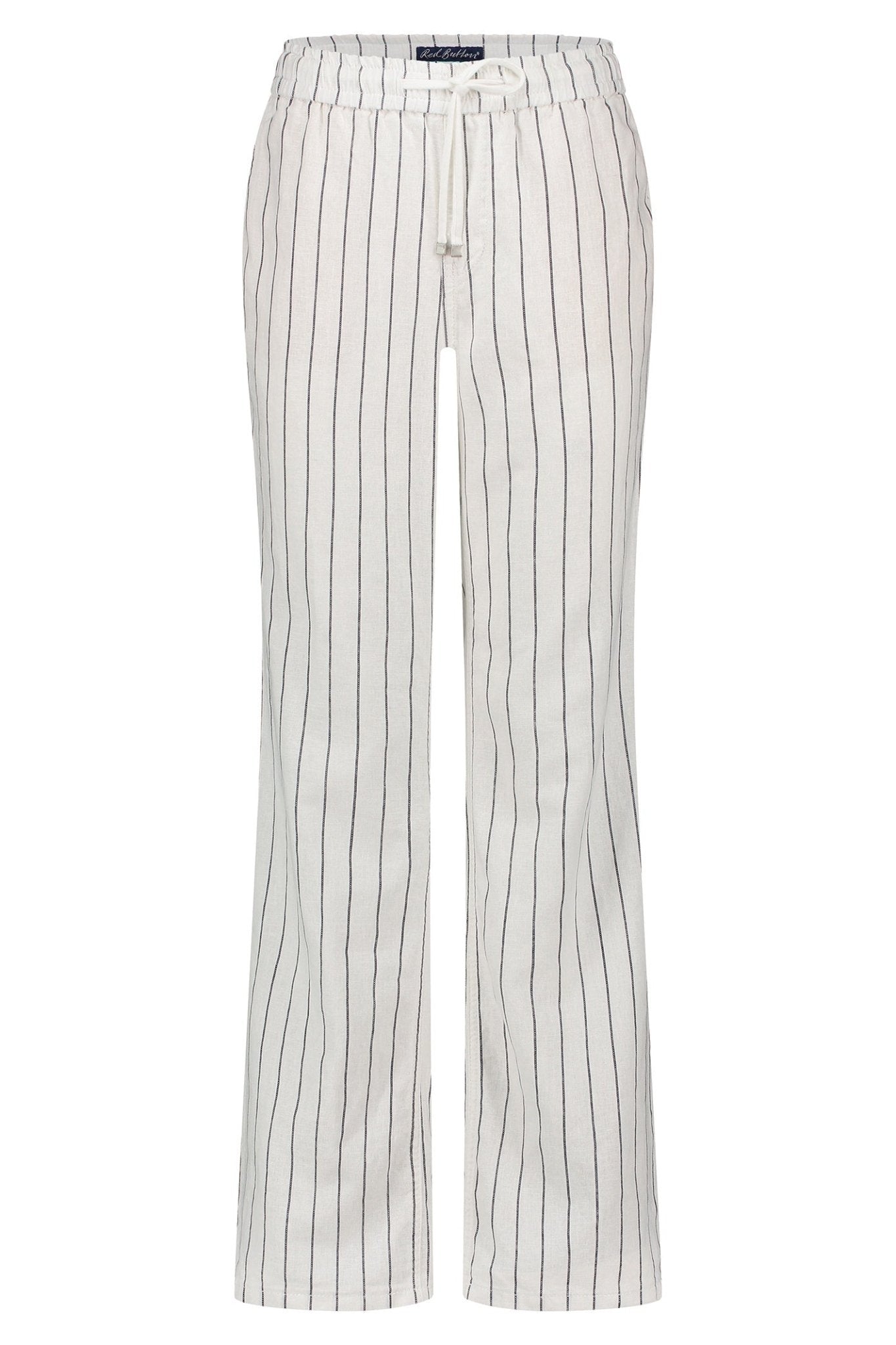 Red Button SRB4441A Colette Cotton Linen Stripe Trouser 79 cm Navy - Dotique