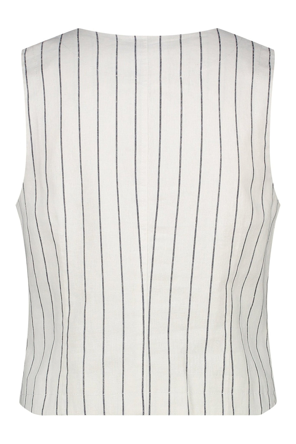 Red Button SRB4514 Cotton Waistcoat Linen Stripe Navy - Dotique