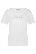 Red Button SRB4559 Tee Temmy Logo White Cotton T-Shirt Raspberry Foil - Dotique