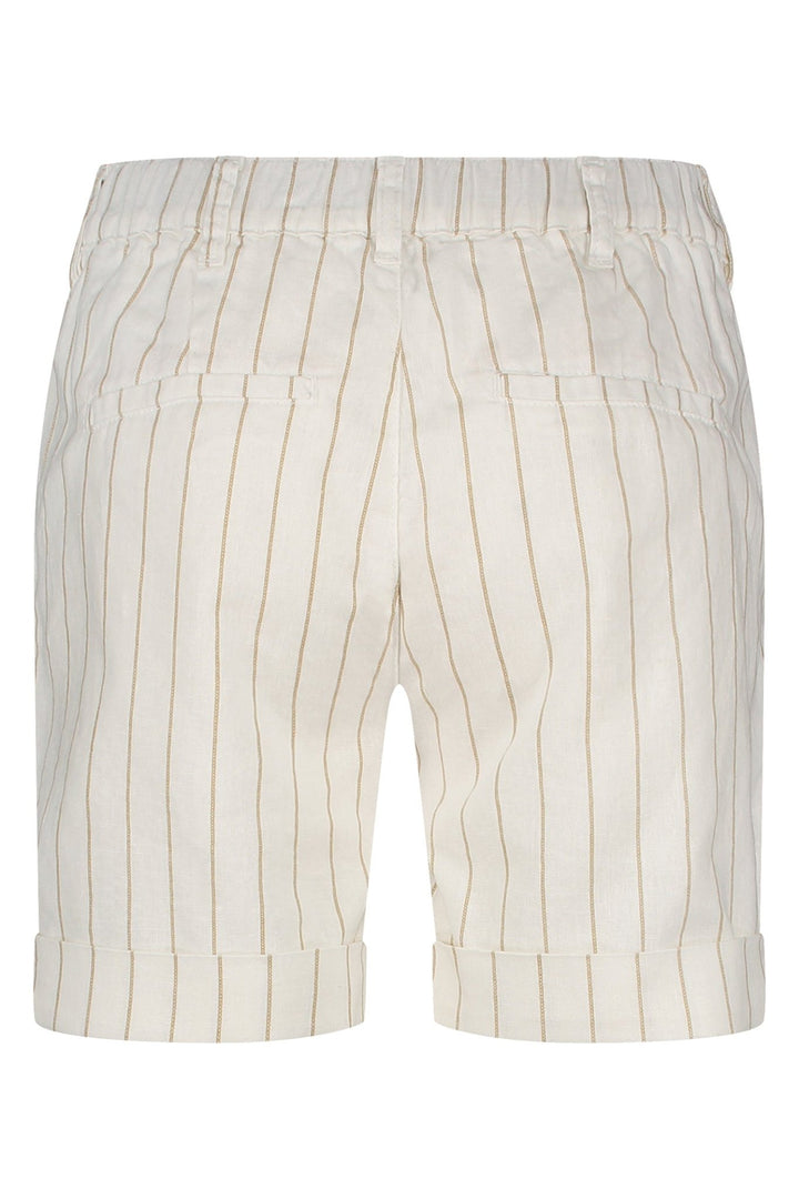 Red Button SRB4574 Cleo Cotton Short Linen Stripe Dark Sand - Dotique