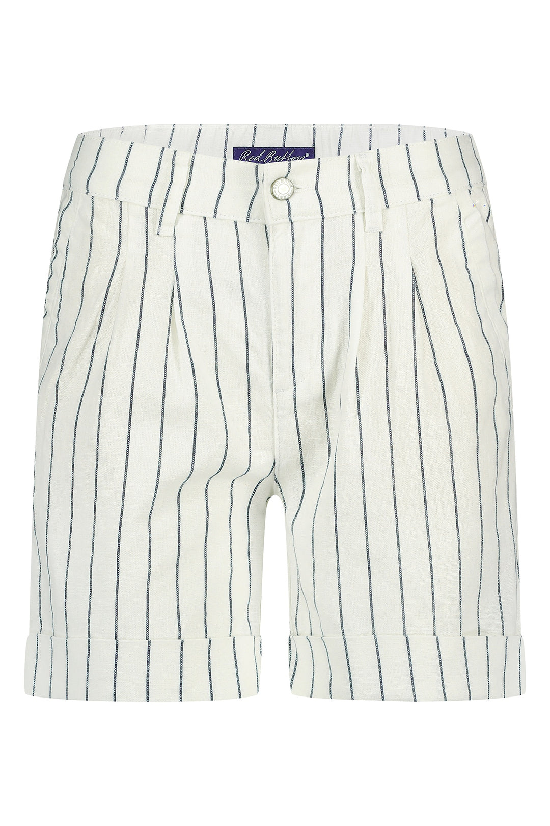 Red Button SRB4574 Cleo Cotton Short Linen Stripe Navy - Dotique