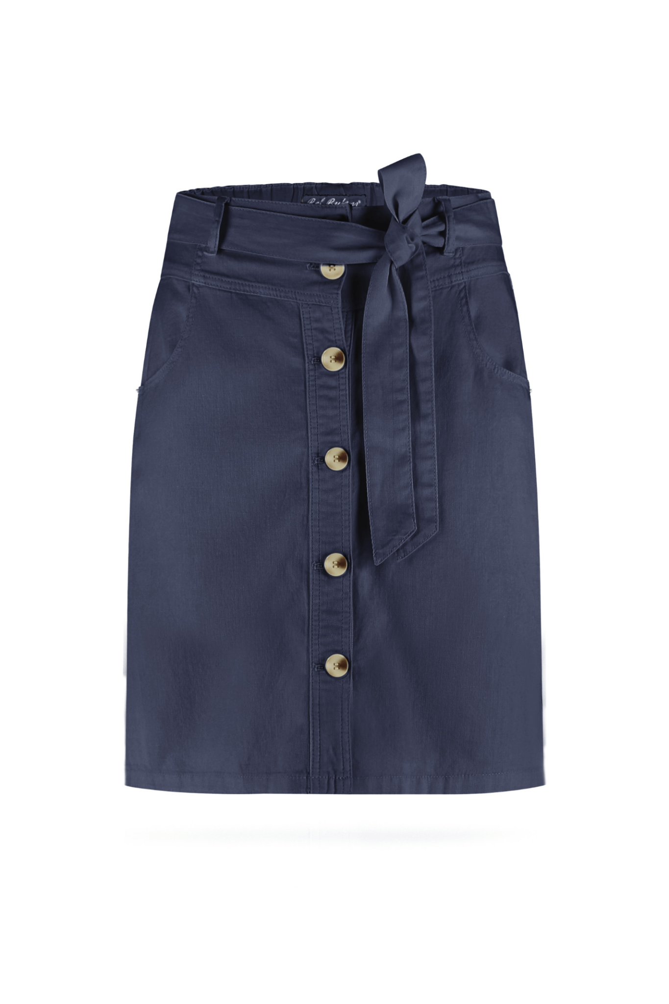 Red Button SRB4576A Birdie Skirt Cotton Linen 51 cm Navy - Dotique