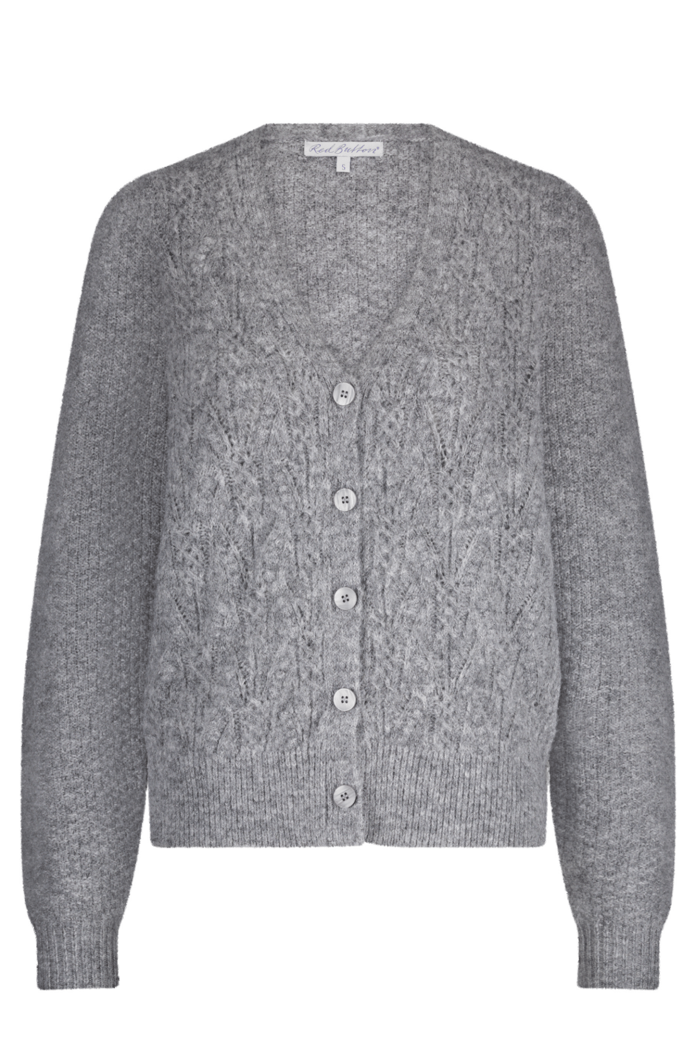 Red Button SRB4639 Cardigan Ajour Grey Melange - Dotique - Red Button