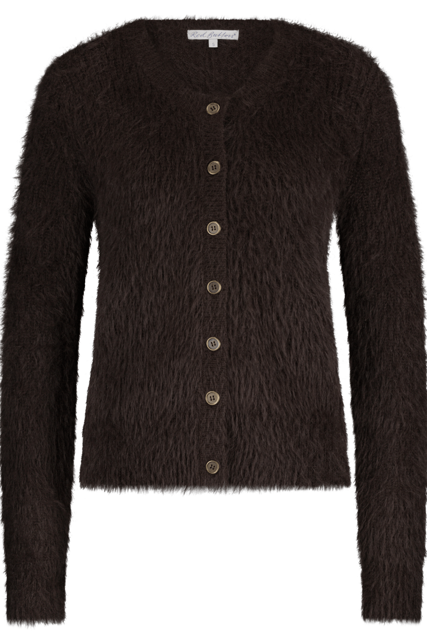 Red Button SRB4643 Cardigan Fuzzy Espresso - Dotique - Red Button