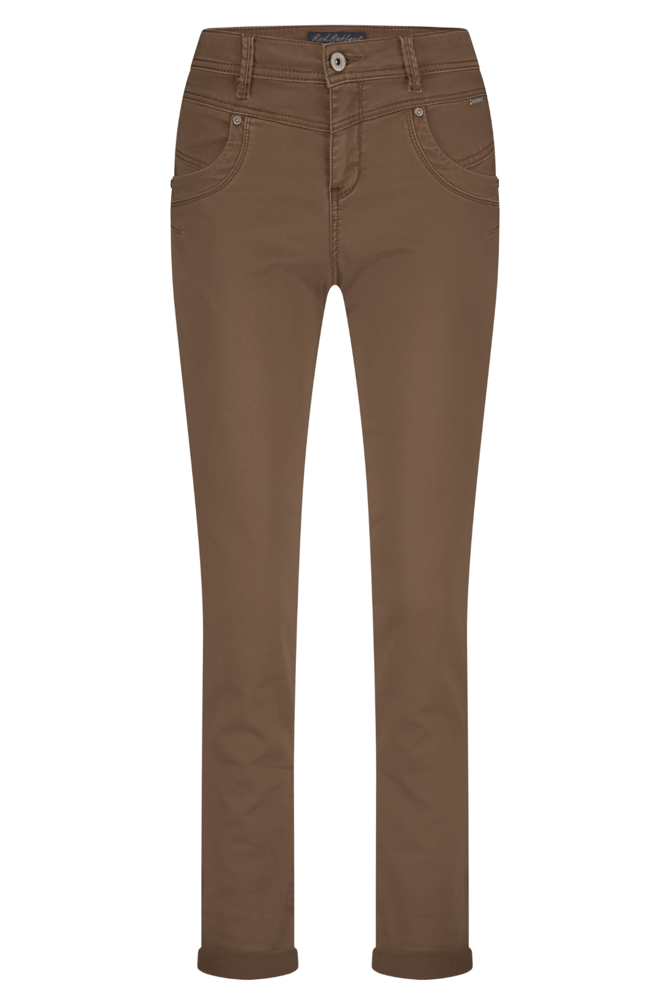 Red Button SRB4665 Mid Brown Relax Jog Colour Trousers - Dotique - Red Button