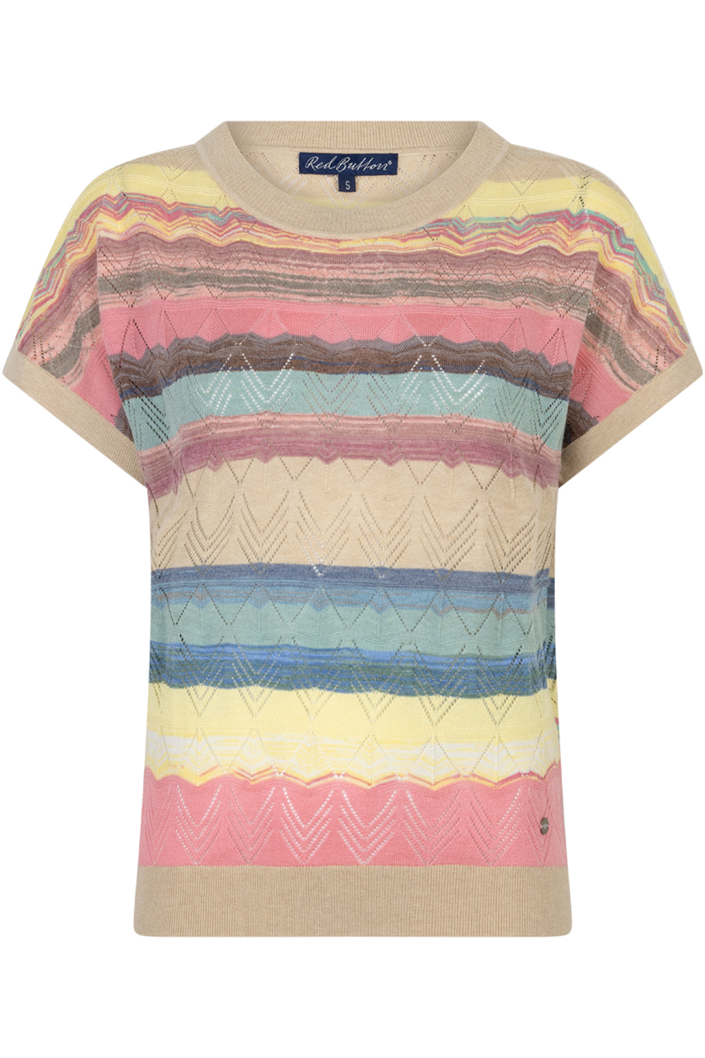 Red Button SRB4775 Jerry Multi Stripe Top by Red Button featuring colorful knit stripes, shop Red Button at Dotique online.