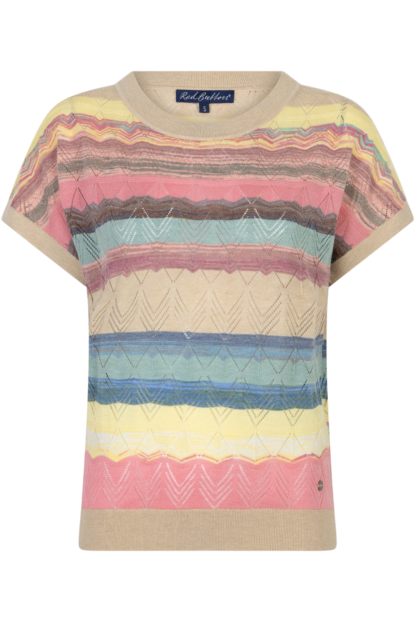 Red Button SRB4775 Jerry Multi Stripe Top by Red Button featuring colorful knit stripes, shop Red Button at Dotique online.