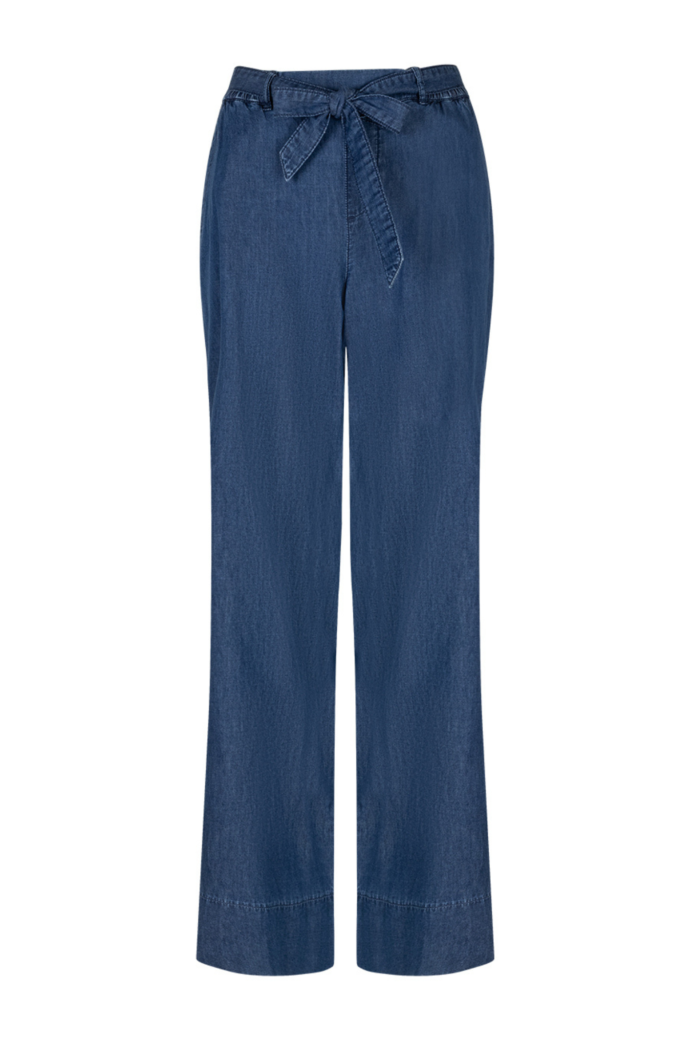 Red Button SRB4804 Claudette Palazzo Denim Rinse Trousers with wide leg and tie belt by Red Button Shop at Dotique