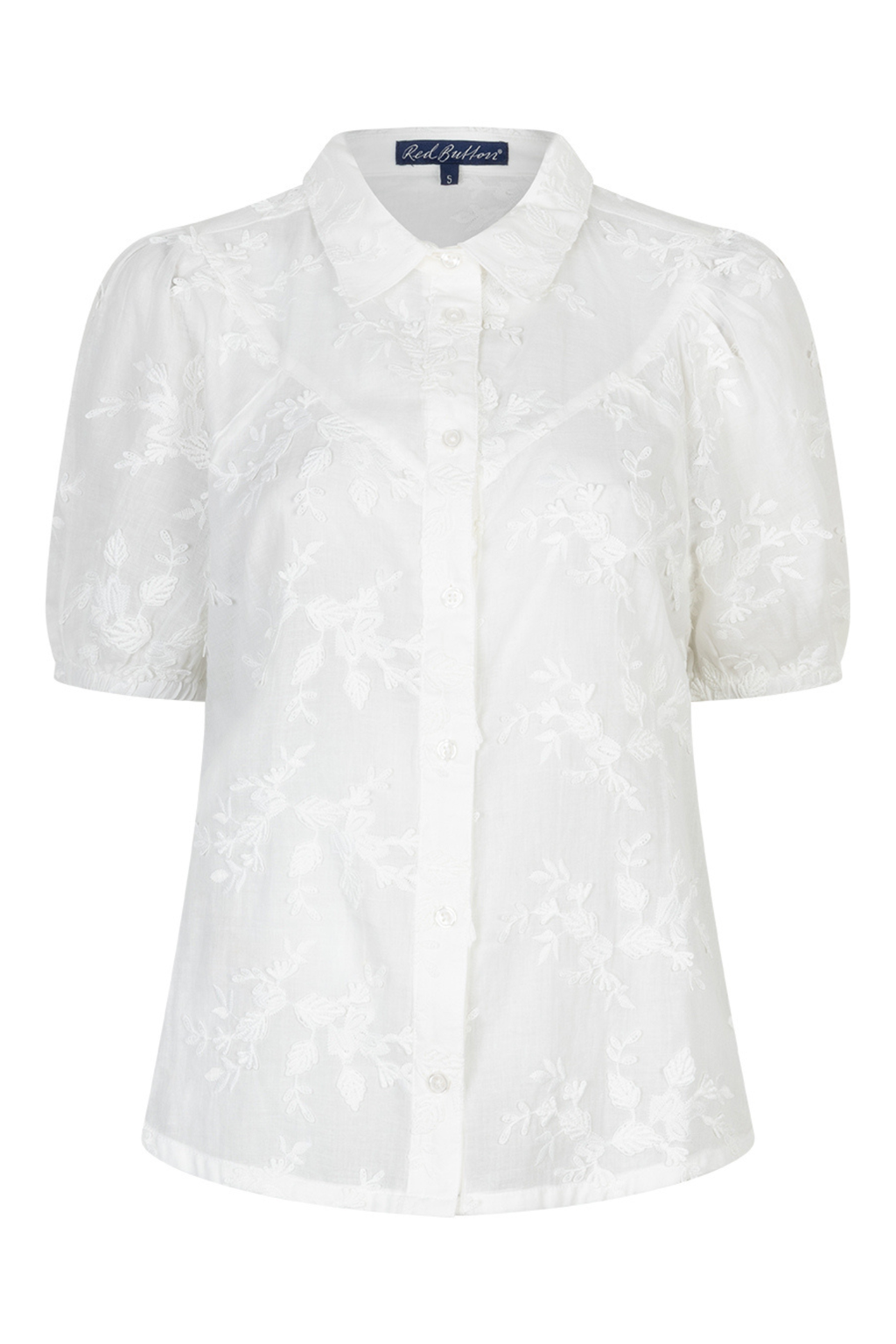 Front view of Red Button SRB4826 Victoria 3D Flower White blouse by Red Button shop, Shop Red Button at Dotique