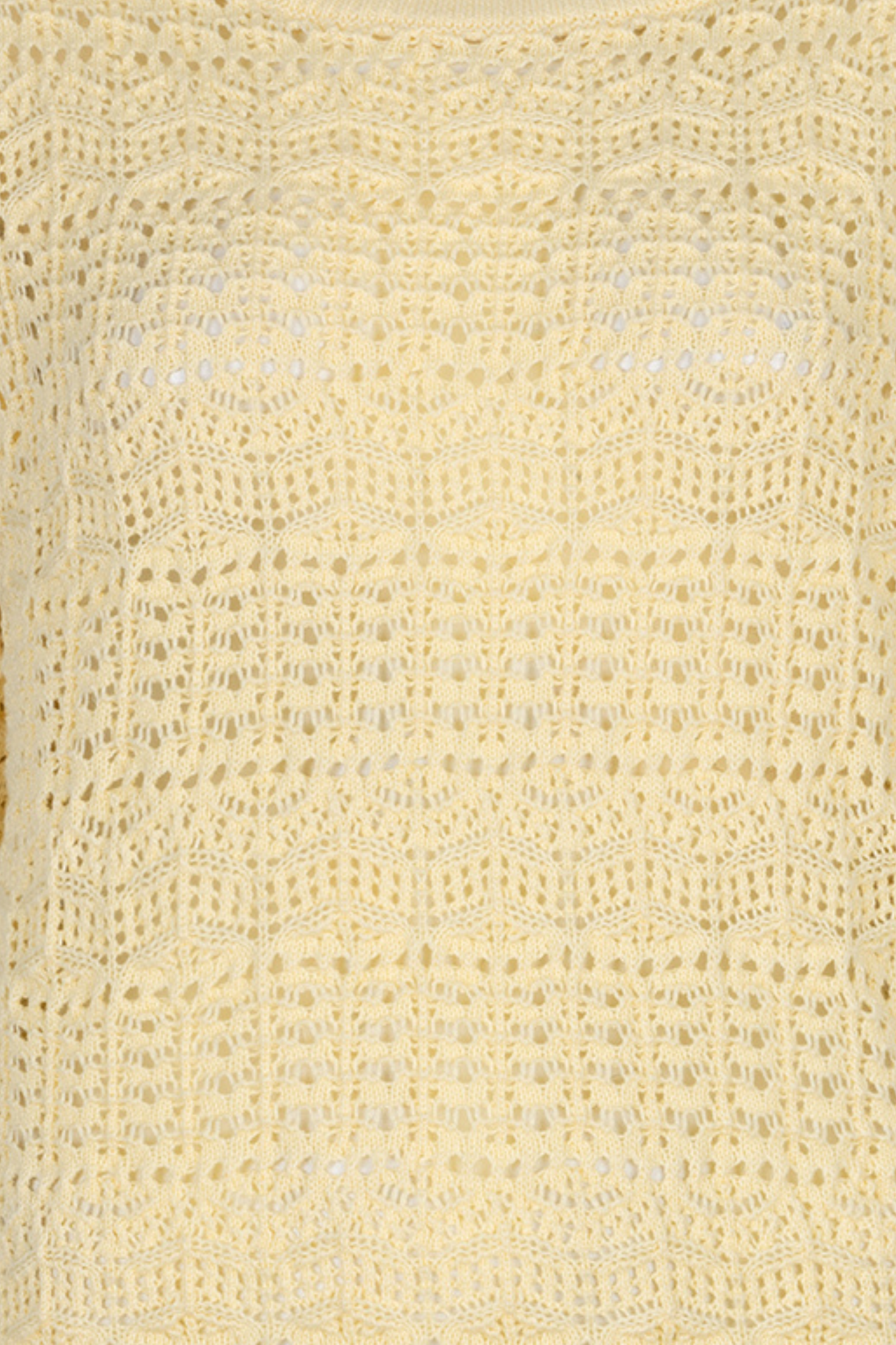 Close-up of open-knit texture on Red Button SRB4895 Sweet Ajour Butter Yellow, shop Red Button at Dotique spring knitwear