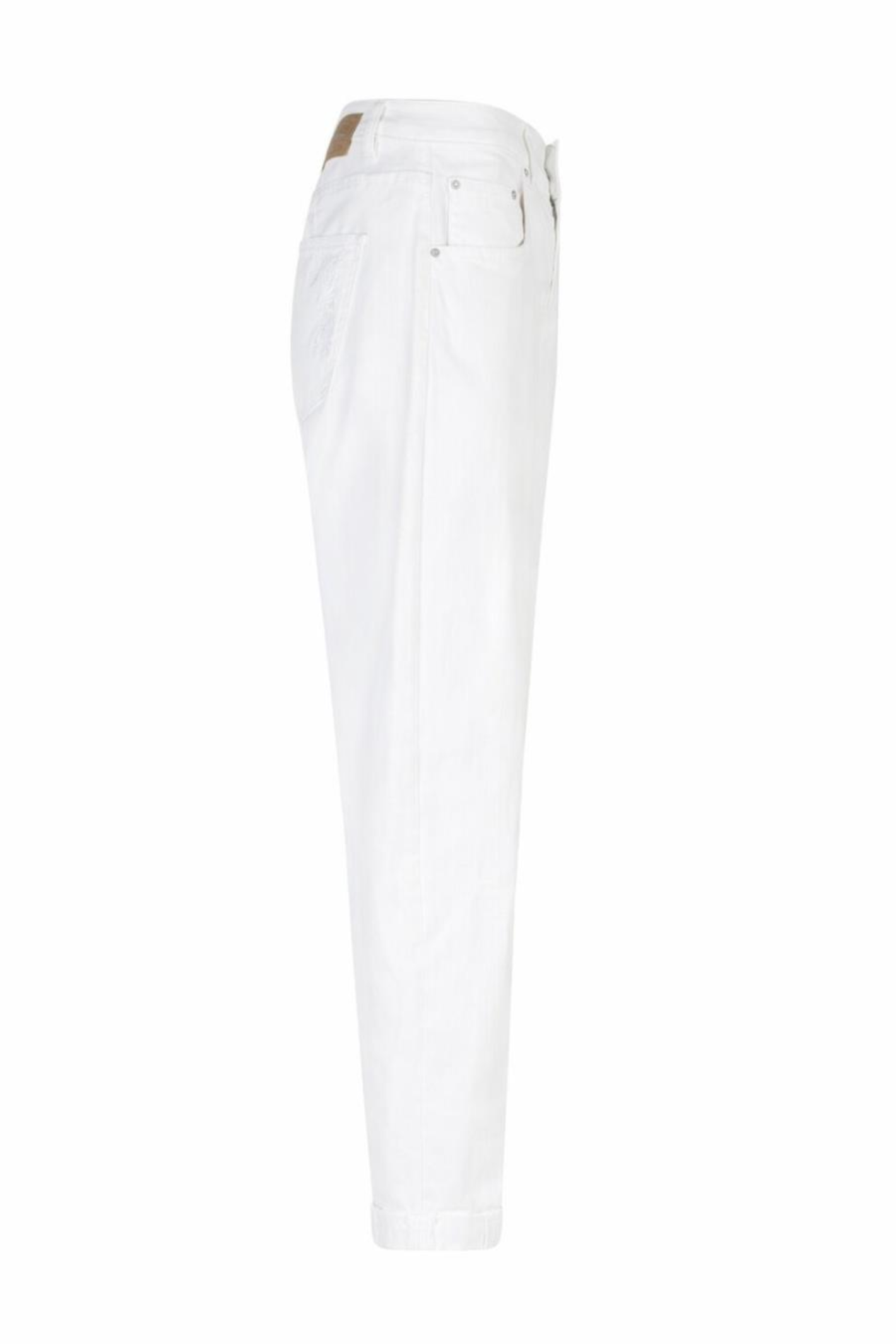 Side view of Red Button SRB4905 Caitlina Sidepatch White jeans by Red Button available to shop at Dotique.
