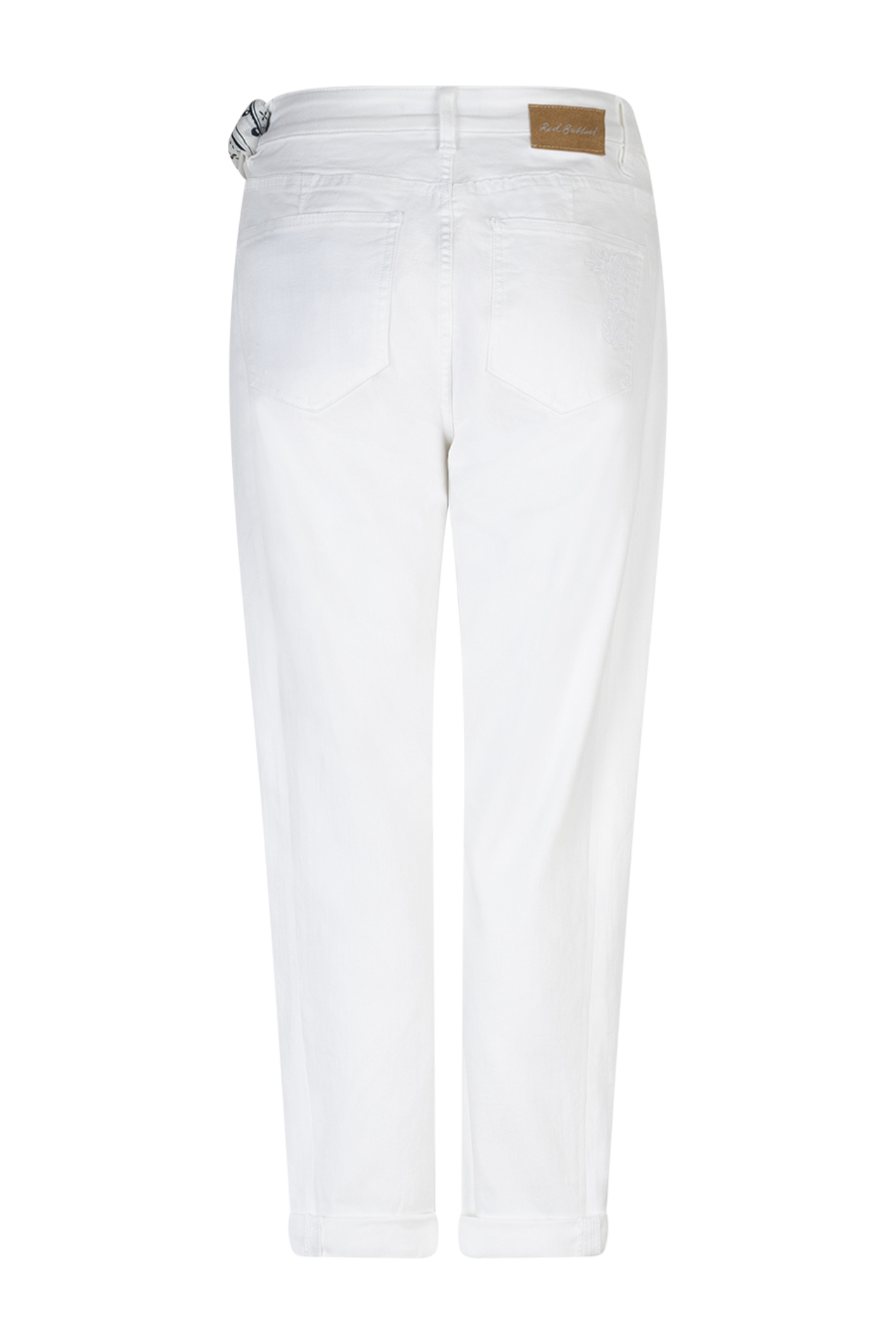 Red Button Caitlina jeans in crisp white with a flattering high-rise and relaxed barrel leg. Soft stretch denim that’s easy to wear all day. Shop at Dotique.