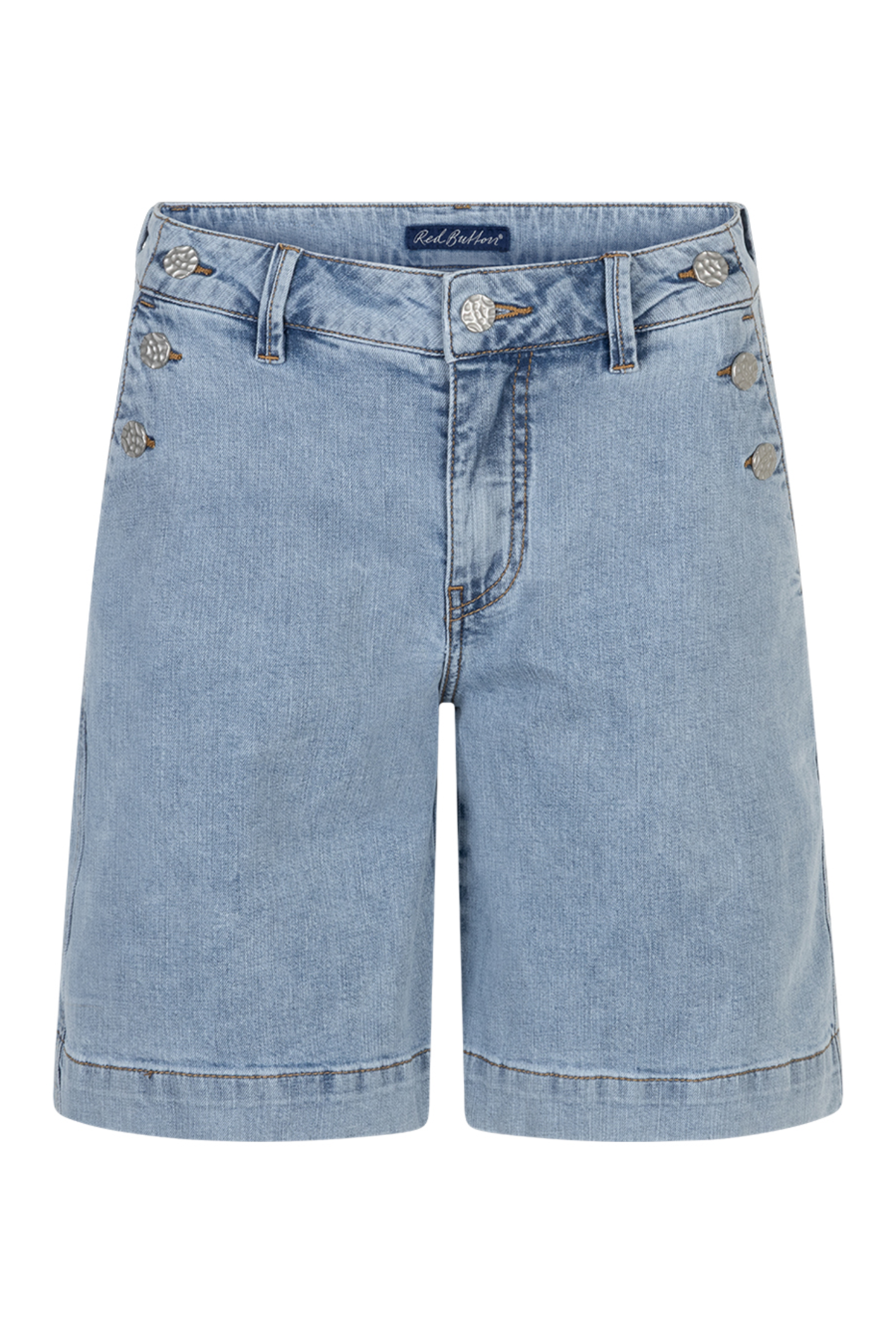 Red Button SRB4936 Bibette Short & Buttons Denim Bleach shorts by Red Button, shop Red Button at Dotique.
