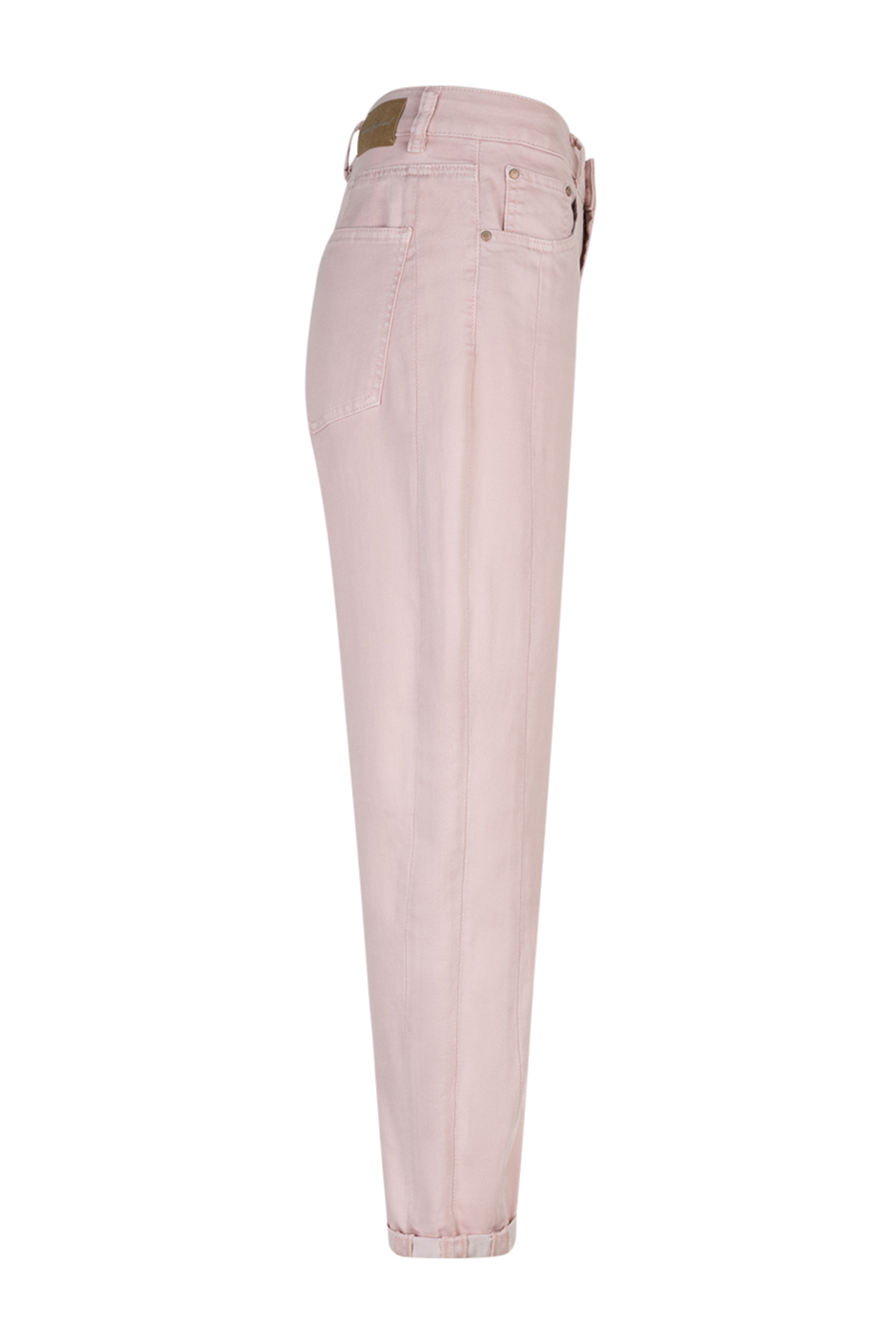 Red Button Caitlina jeans in soft blush pink with a flattering high-rise and relaxed barrel leg. Comfortable stretch denim. Shop now at Dotique.