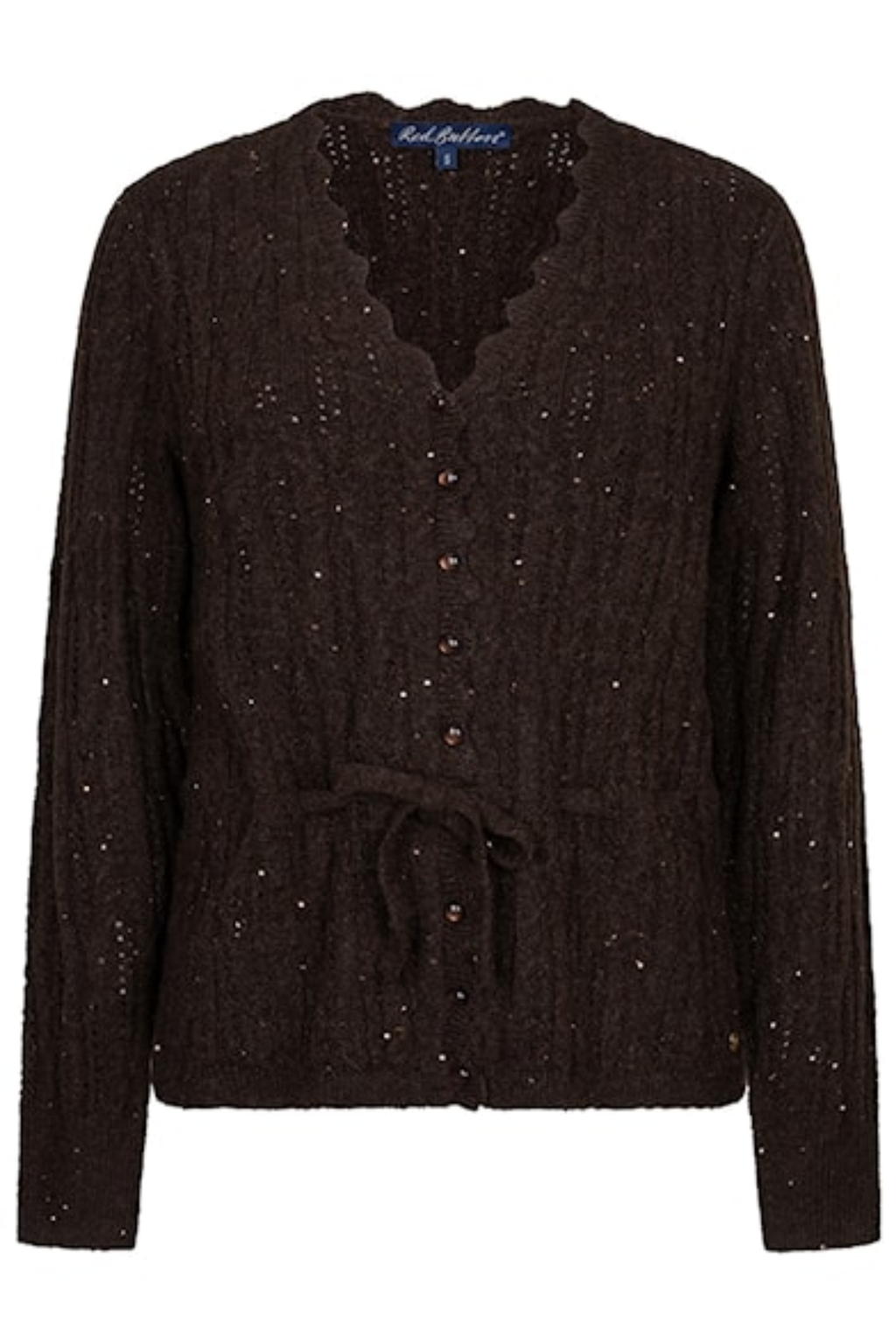 Red Button SRB5039 Cardigan Ajour Sparkle Espresso by Red Button, shop the Red Button collection at Dotique