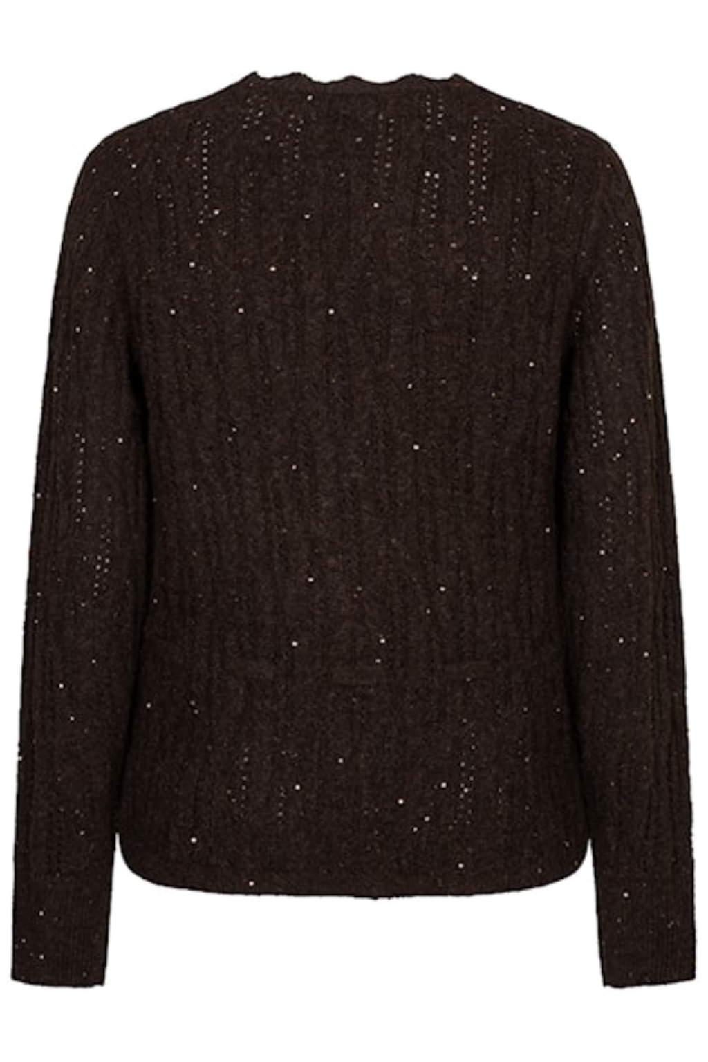 Red Button SRB5039 Cardigan Ajour Sparkle Espresso by Red Button, shop the vendor at Dotique for elegant sparkle knitwear