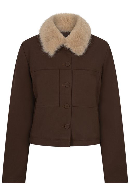 Red Button SRB5120 Jacket & Fur Collar Brown by Red Button. Shop Red Button at Dotique.