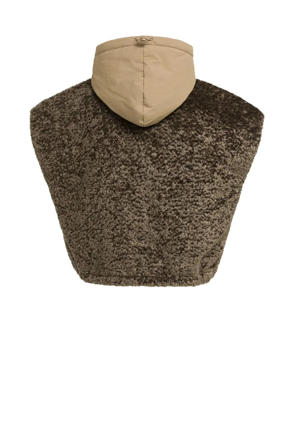 YAYA Reversible Faux Fur Bodywarmer with Hood - Slate Black Brown 02-021009-609