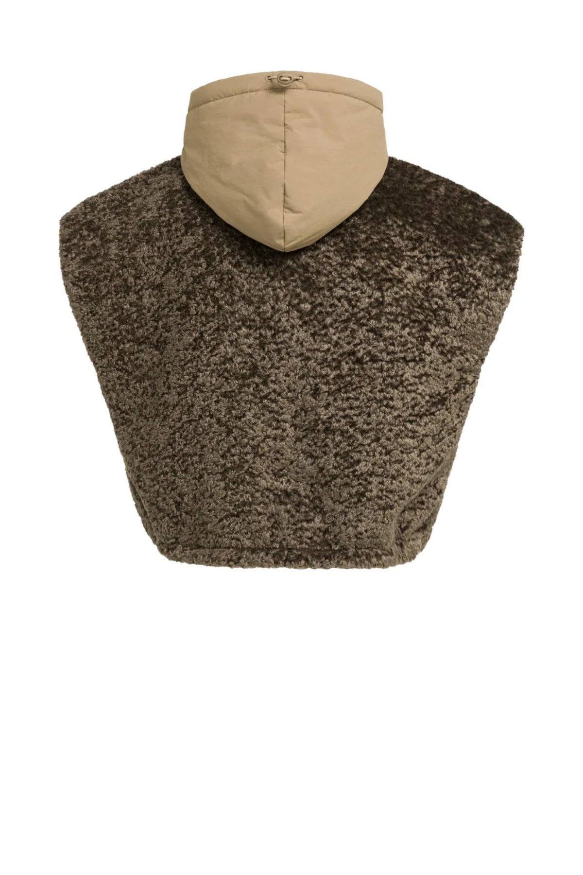 YAYA Reversible Faux Fur Bodywarmer with Hood - Slate Black Brown 02-021009-609
