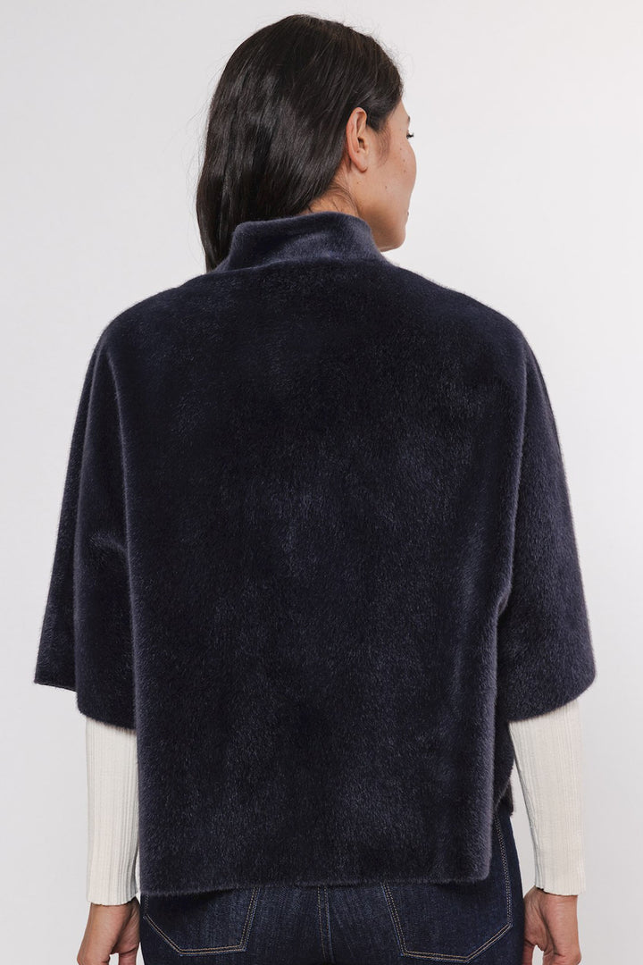 Rino & Pelle Dewi 7002411 Faux Fur Cape Navy - Dotique