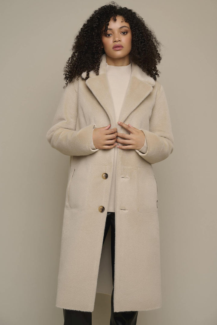 Rino & Pelle Jula 7002310 Stone Reversible Long Coat - Dotique