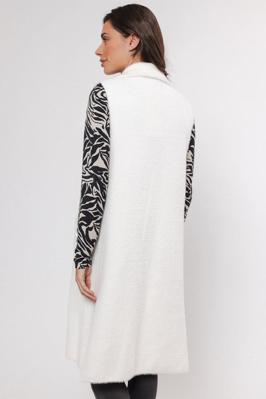 Rino & Pelle Dallas 5002411 Long Waist Coat Snow White - Dotique