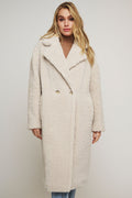 Rino & Pelle Elicia 7002412 Teddy Double Breasted Coat Birch - Dotique