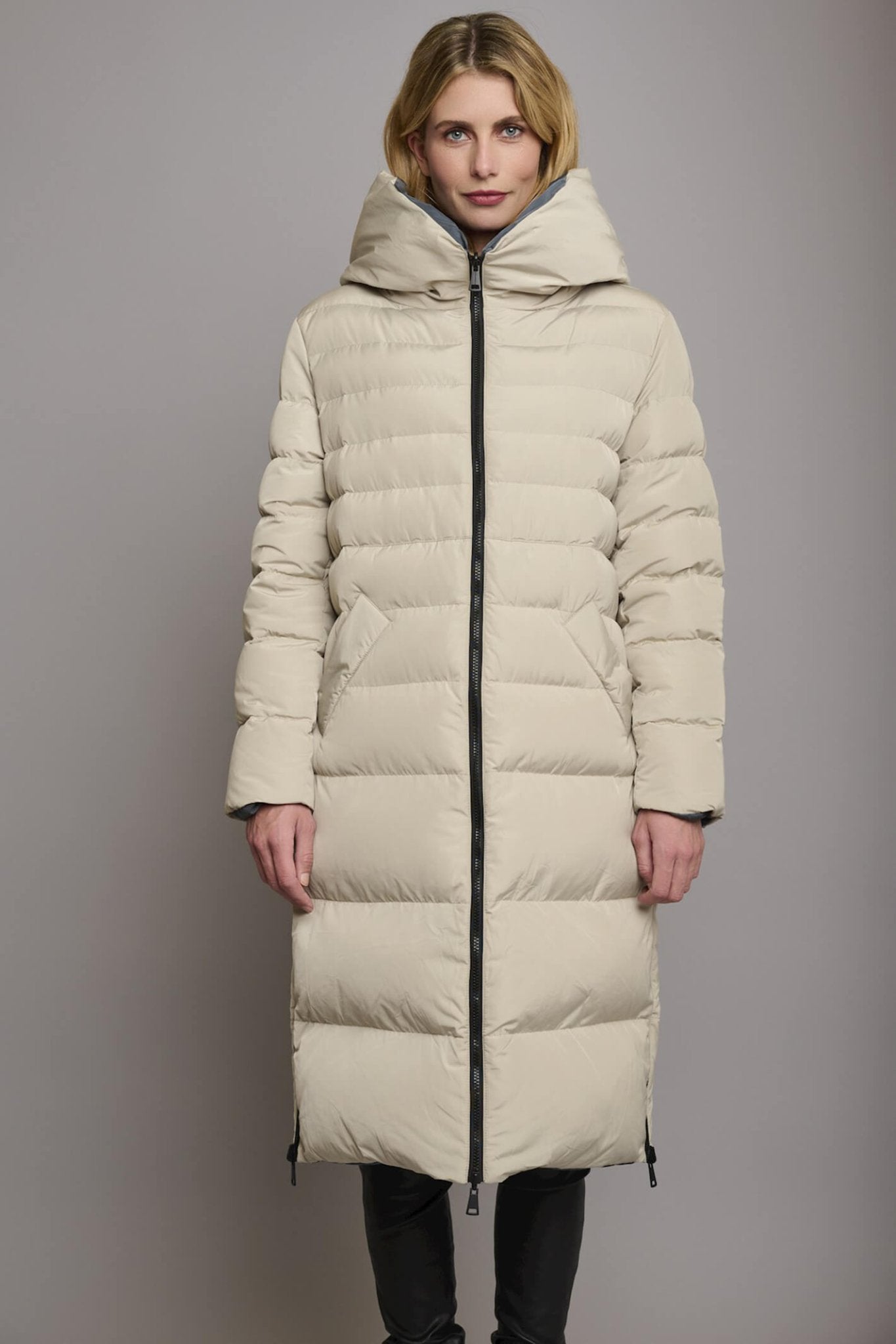 Rino & Pelle Keila 7002310 Sage and Night Reversible Long Padded Coat - Dotique