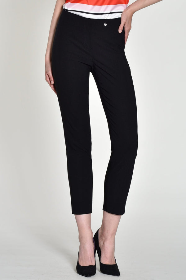 Robell 51527-5499-90 Rose 09 Black Ankle Grazer 78 Length Trousers - Dotique