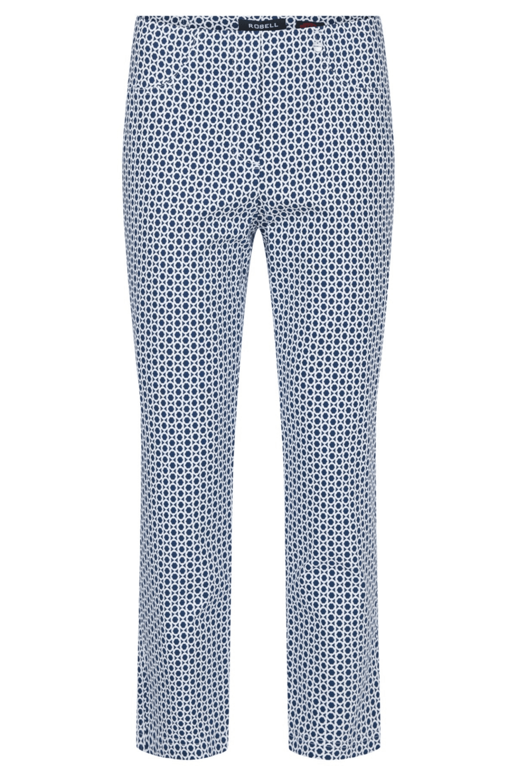 Robell 51560-5645-69 Navy Patterned Bella 09 (68cm) Trousers