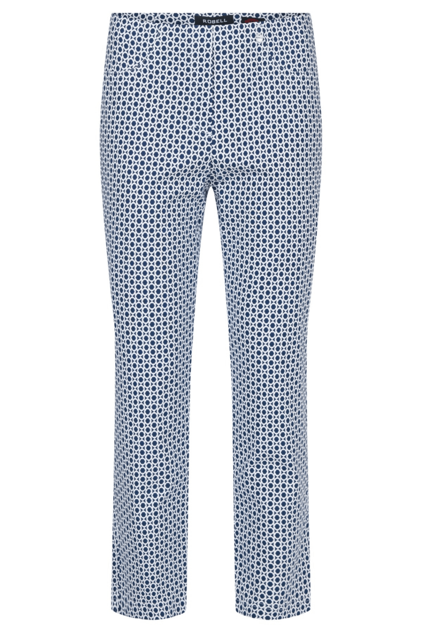 Robell 51560-5645-69 Navy Patterned Bella 09 (68cm) Trousers