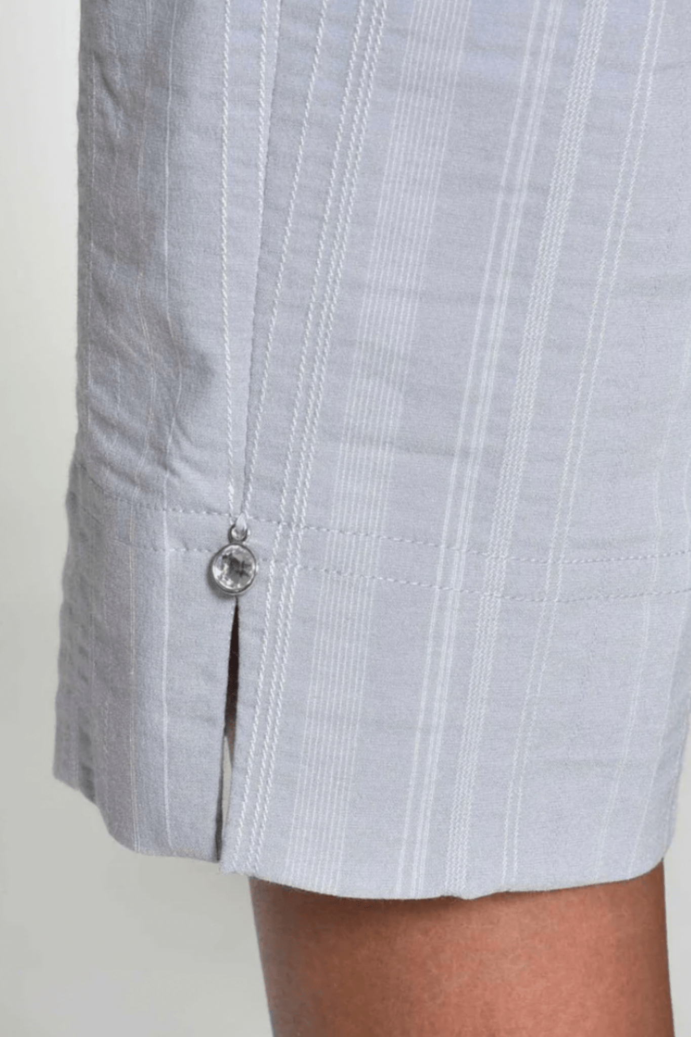 Robell 51622-54554 Rose 09 (68cm) Lightweight Seersucker Trousers - Pearl Grey (920)