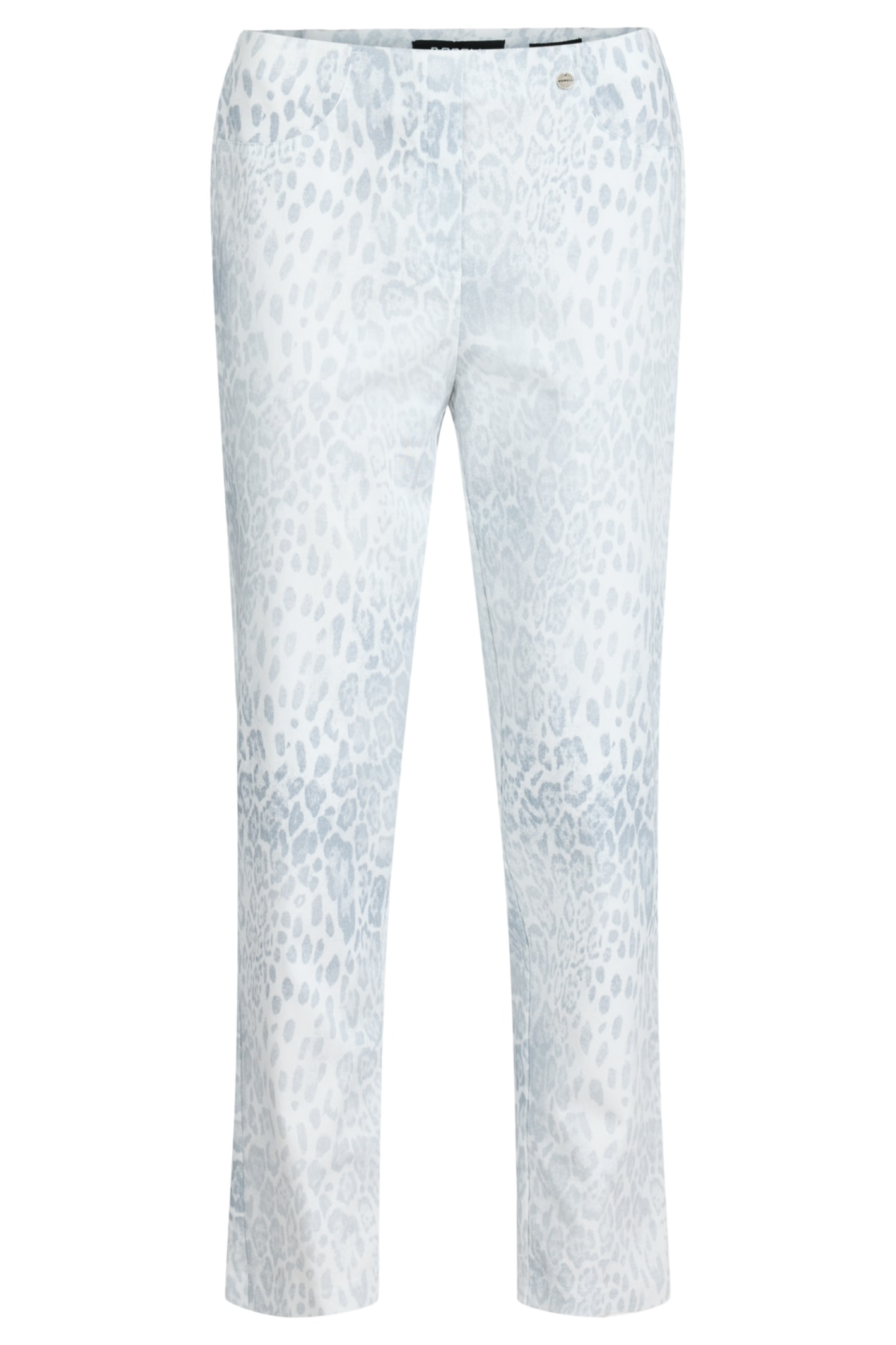 Robell 51692-55087-91 Bella 09 Silver Leopard Print (91) stylish patterned trousers by robell shop the robell range at Dotique