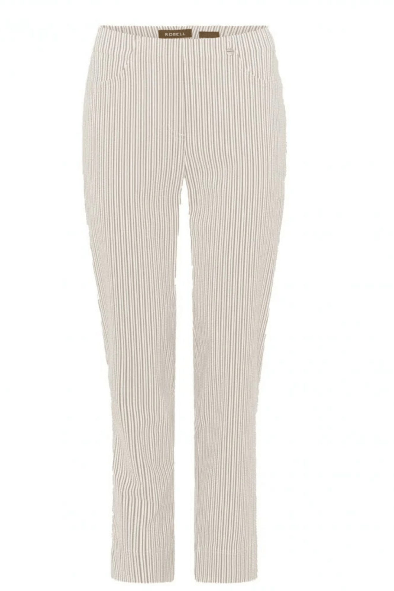 Robell 52642 - 5674 - 14 Bella 09 (68cm) Beige Striped Trousers - Dotique - Robell