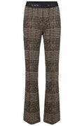 Robell 53474-5589-39 Joella Trousers Chocolate Brown Check 82cm Long - Dotique
