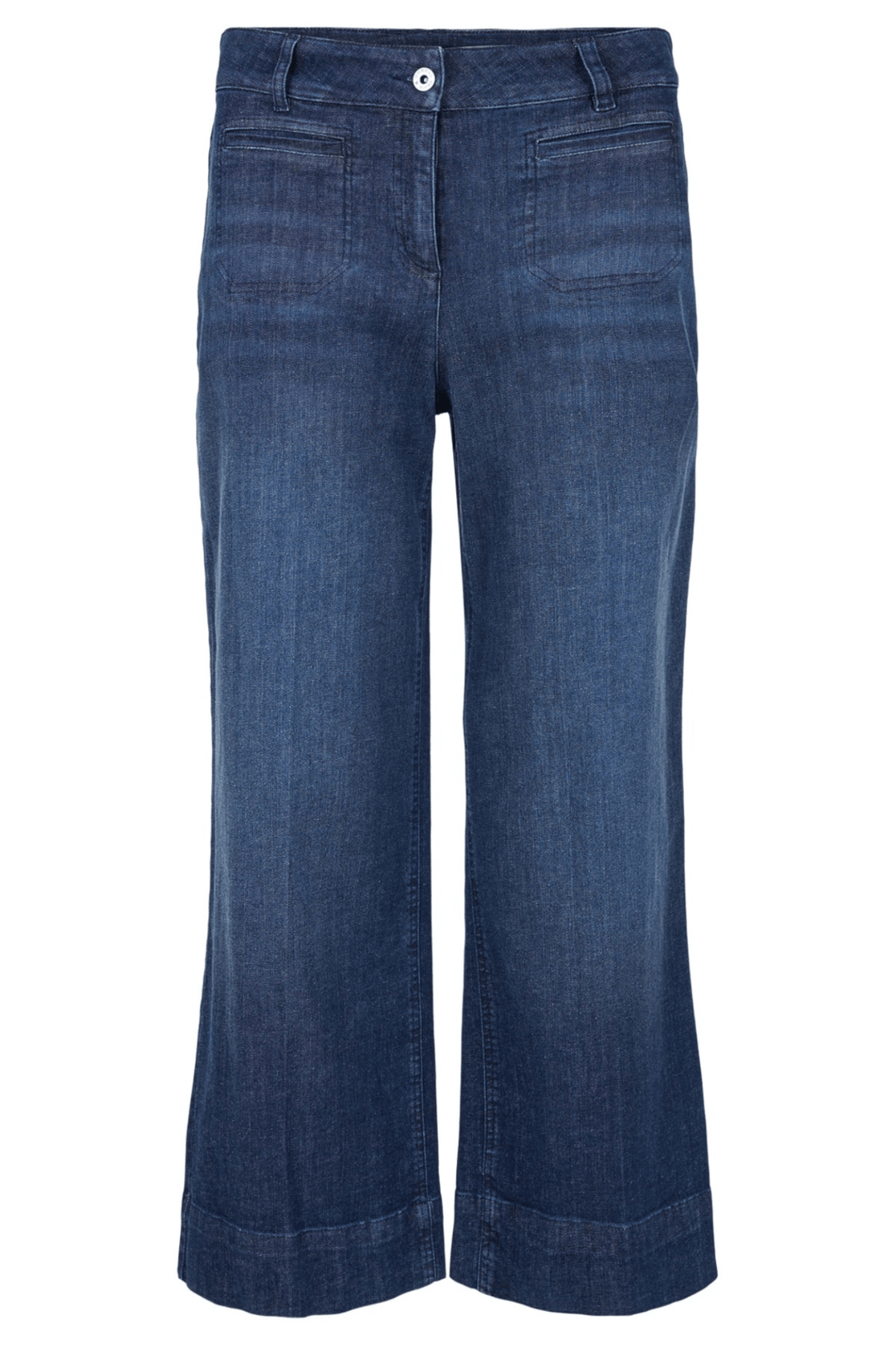 Robell 53606 54159 Debby 09 Ankle Grazer Wide Leg Jeans 68cm Dark Denim (69) at Dotique