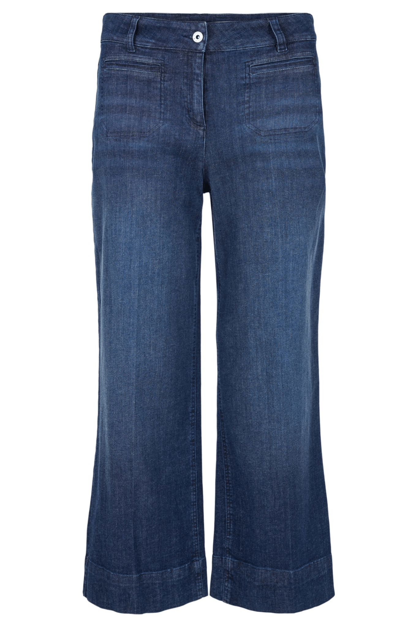 Robell 53606 54159 Debby 09 Ankle Grazer Wide Leg Jeans 68cm Dark Denim (69) at Dotique
