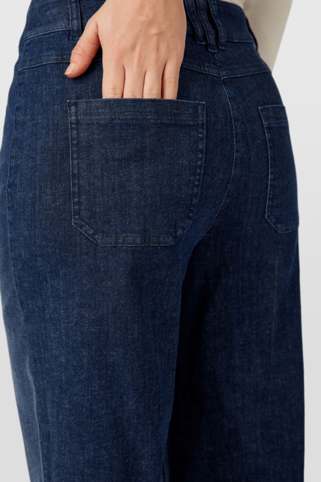 Robell 53606 54159 Debby 09 Ankle Grazer Wide Leg Jeans 68cm Dark Denim (69) at Dotique